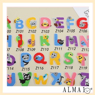 Alma แผ่นแพทช์ ปักลายตัวอักษร A-Z Iron on Patches น่ารัก สีสันสดใส สําหรับผู้ใหญ่ และเด็ก 52 ชิ้น