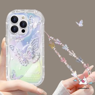 เคสโทรศัพท์มือถือ แบบนิ่ม ลายการ์ตูนผีเสื้อ 3D มีสายคล้อง สําหรับ Redmi Note 12 9 10s 8 11s 11 10 Pro Max Redmi 9 12C 10C A1 10A 9C NFC A2 9A 9T POCO M3 X5 MI 11 เคส