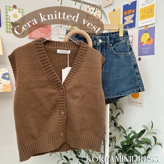KOREAMINIDRESS : 💫  𝐂𝐄𝐑𝐀  𝐤𝐧𝐢𝐭𝐭𝐞𝐝 𝐯𝐞𝐬𝐭  เสื้อกั๊กไหมพรมสไตล์เกาหลี |  KMD037