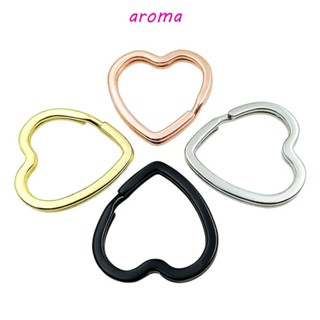 Aroma พวงกุญแจ สเตนเลส รูปหัวใจ พีช 3.1*3.1 ซม. 1 ชิ้น