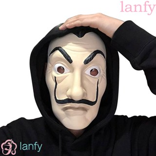 Lanfy หน้ากากพลาสติก รูปภาพยนตร์ La casa de papel DIY สําหรับปาร์ตี้ฮาโลวีน