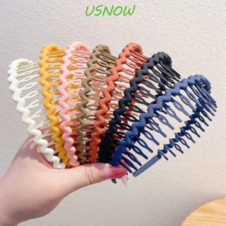 Usnow ที่คาดผมฟองน้ําถัก กันลื่น สีแคนดี้ สไตล์เกาหลีวินเทจ