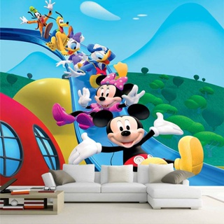 สติกเกอร์ติดผนัง ภาพจิตรกรรมฝาผนัง ลาย Mickey Snow White 3 มิติ สําหรับตกแต่งบ้าน