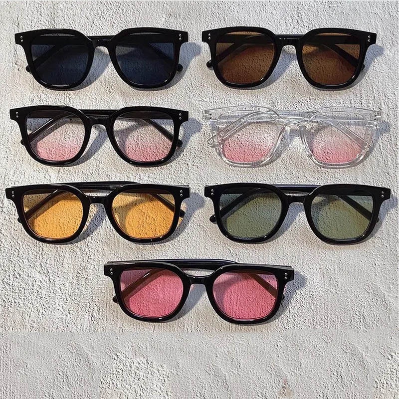UV400 แว่นตากันแดด  กรอบสี่เหลี่ยม ไล่โทนสี สีน้ํา ตาล เครื่องประดับแฟชั่น สําหรับผู้ชาย ผู้หญิง