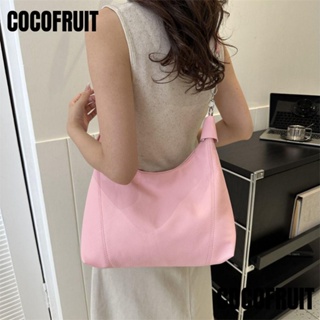 Cocofruit กระเป๋าสะพายไหล่ลําลอง หนัง PU ทรงบักเก็ต ความจุขนาดใหญ่ สีพื้น สําหรับสตรี