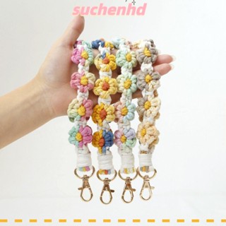 Suchenhd พวงกุญแจ สายคล้องข้อมือ ลายดอกเดซี่น่ารัก