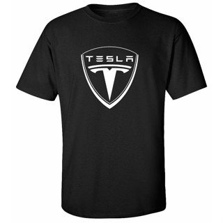 ใหม่ เสื้อยืดคอกลม แขนสั้น ผ้าฝ้าย 100% พิมพ์ลายรถยนต์ไฟฟ้า Tesla (Tesla) พลัสไซซ์ สําหรับผู้ชาย