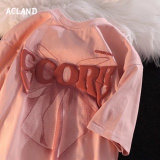 Acland เสื้อยืดผู้ชาย ผู้ชายเสื้อเชิ้ต เสื้อยืด ผ้านุ่ม ใส่สบาย ไม่หด ไม่ต้องรีด 36Z230907