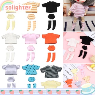 Solighter BJD เสื้อยืด ผ้าฝ้าย อุปกรณ์เสริม สําหรับตุ๊กตา 1/12 OB11