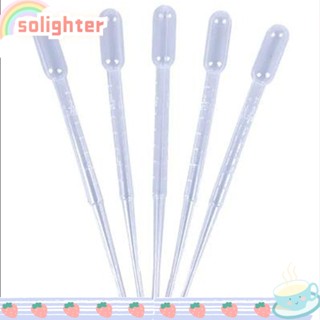 SOLIGHTER หลอดหยดของเหลว พลาสติกใส 2 มล. 100 ชิ้น สําหรับวิทยาศาสตร์และห้องปฏิบัติการ