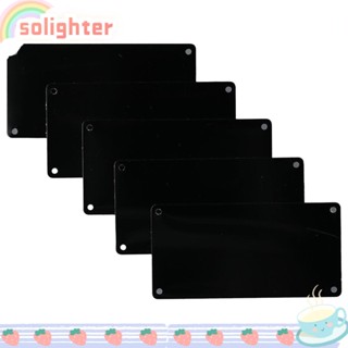 Solighter ป้ายแท็กเปล่า อลูมิเนียม สีดํา พร้อม 4 รู 100*50 มม.