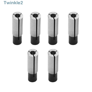 Twinkle อะแดปเตอร์หัวจับคอลเล็ต เหล็ก สีเงิน ทนทาน 1/4 นิ้ว เป็น 1/8 นิ้ว สําหรับแกะสลัก 6 ชิ้น|เครื่องมือช่าง