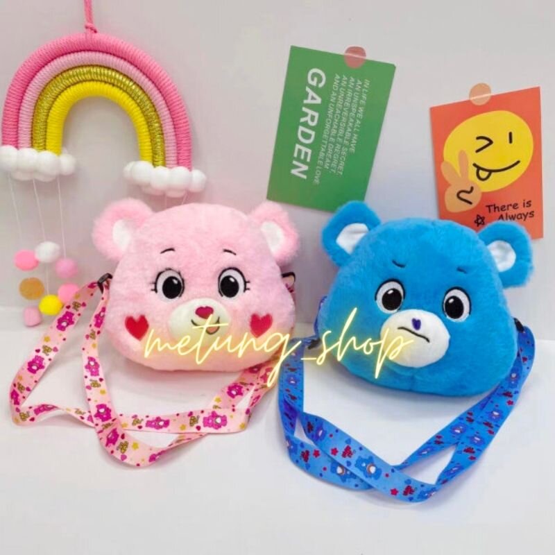 Care Bears Crossbody Bag กระเป๋าสะพายข้างหน้าแคร์แบร์3D Care Bearsแบบมินิปรับความยาวได้ M16-03
