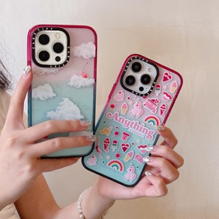 เคสโทรศัพท์มือถืออะคริลิค กันกระแทก ลาย ICE CREAM แต่งกลิตเตอร์ไล่โทนสี สําหรับ iPhone 14 12 13 Pro Max