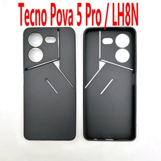 เคสโทรศัพท์มือถือ แบบนิ่ม พิมพ์ลาย Tecno Pova 5 Pro 5G LH8n สีดํา