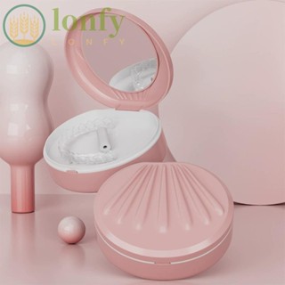 Lonfy กล่องซิลิโคน ทนทาน สําหรับเก็บอุปกรณ์จัดฟันคนแก่