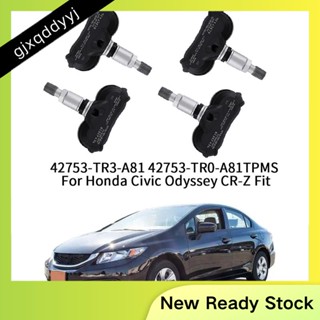 เซนเซอร์วัดความดันลมยางรถยนต์ TPMS แบบเปลี่ยน สําหรับ Honda Civic Odyssey CR-Z Fit 42753-TR3-A81 42753-TR0-A81 4 ชิ้น