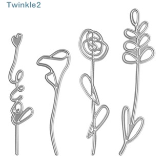 Twinkle แม่พิมพ์ตัดกระดาษ รูปดอกไม้ ใบไม้ หัวใจ 4 ชิ้น สําหรับตกแต่งอัลบั้ม