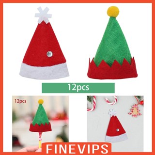 [Finevips] หมวกซานตาคลอส คริสต์มาส 12 ชิ้น