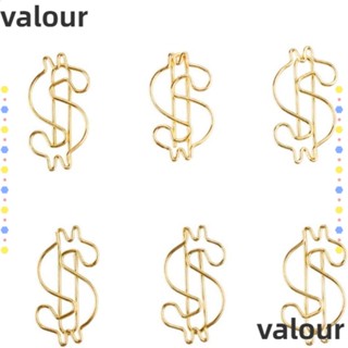 Valour คลิปหนีบกระดาษ ที่คั่นหนังสือ โลหะ รูปดอลลาร์ สีทอง สร้างสรรค์ 50 ชิ้น