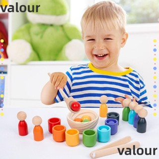 Valour Montessori ของเล่นไม้นับเลข มอเตอร์ละเอียด สําหรับเด็กก่อนวัยเรียน