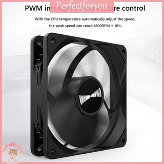 ❥Perfectfu TEUCER พัดลมระบายความร้อน CPU PWM 4Pin ควบคุมอุณหภูมิ 120 มม. สําหรับเคส PC 6-1 ชิ้น