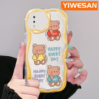 เคสโทรศัพท์มือถือแบบนิ่ม ใส กันกระแทก ลายการ์ตูนหมีแฮปปี้ สําหรับ VIVO Y93 Y93s Y91 Y91i Y95