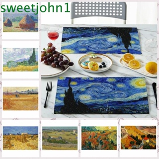 Sweetjohn แผ่นรองแก้วน้ํา PVC กันลื่น ทนความร้อน ล้างทําความสะอาดได้ ขนาด 45x30 ซม. สําหรับห้องครัว