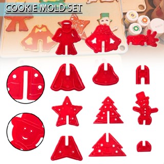 Christmas Themed Cookie Cutter Set Plastic Biscuits Pastry Cutter Baking Mould