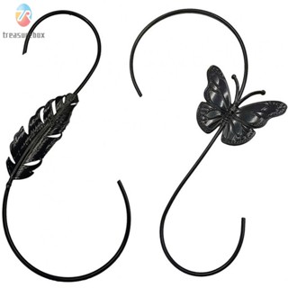 【TRSBX】For Bird Feeders Hook Up Indoor And Outdoor Feather Metal 12 Inches Black