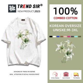 TrendSir🌻มาใหม่🌻 เสื้อยืดโอเวอร์ไซส์🍀 สตรีท oversize💕 oversize เสื้อผ้าวัยรุ่นแฟชั่น 7สี M-3XL