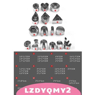 [Lzdyqmy2] เครื่องตัดดินโพลิเมอร์ โลหะ แฮนด์เมด ขนาดเล็ก DIY สําหรับบิสกิต ห้องครัว 33 ชิ้น