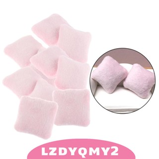 [Lzdyqmy2] หมอนอิงโซฟา เฟอร์นิเจอร์จิ๋ว 4x4 ซม. สีชมพู สําหรับบ้านตุ๊กตา 10 ชิ้น