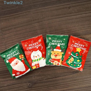 Twinkle ถุงขนมคุกกี้ มีกาวในตัว ลายคริสต์มาส แฮนด์เมด 100 ชิ้น 100 ชิ้น