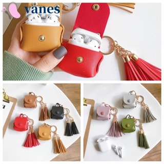 Vanes1 เคสหูฟังหนังเทียม แบบนิ่ม ประดับพู่ พร้อมจี้ห้อย แบบพกพา