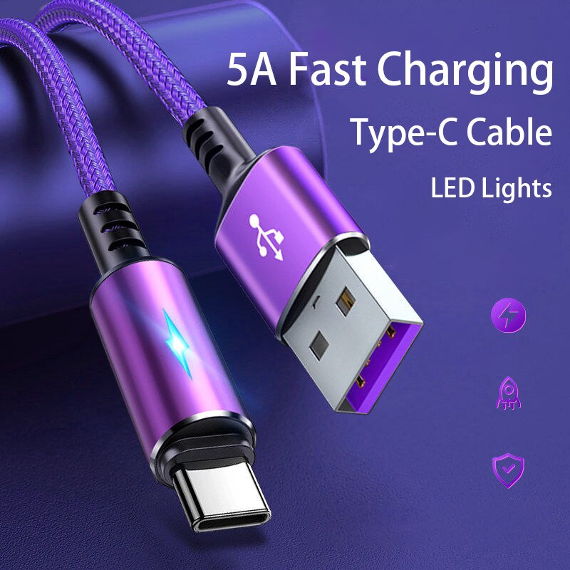 1.2m 5A Fast charger cable for android Micro L Type C
