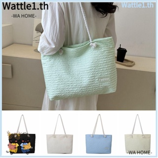 Wttle กระเป๋าสะพายไหล่ กระเป๋าถือ ทรงโท้ท น่ารัก สีพื้น สําหรับนักเรียน