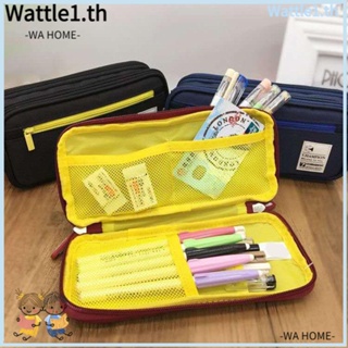 Wttle กระเป๋าดินสอ ผ้าโพลีเอสเตอร์ไฟเบอร์ มีซิป จุของได้เยอะ เหมาะกับของขวัญ