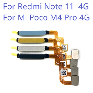 อะไหล่ปุ่มโฮม เซนเซอร์สัมผัส ID สายเคเบิลอ่อน แบบเปลี่ยน สําหรับ Xiaomi Mi Poco M4 Pro 4G Redmi Note 11 4G