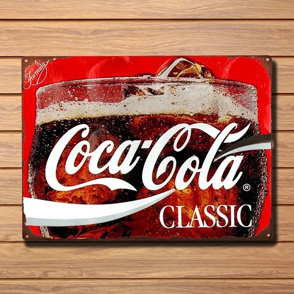 Coca Cola Vintage ป้ายดีบุกบาร์ผับบ้านโปสเตอร์โลหะ Wall Art Decor