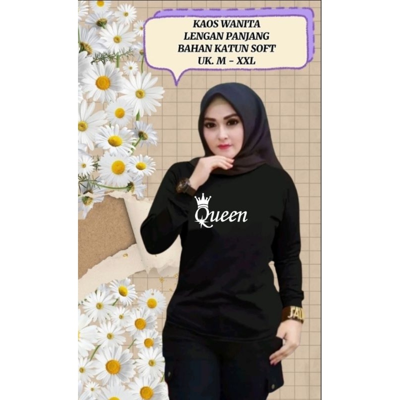 KATUN QUEEN LONG-SLEEVED เสื้อยืดผู้หญิง UK.M-XXL / เสื้อผ้าผู้หญิง / ยืดผู้หญิง / ท็อป ผ้าฝ้ายเนื้อ