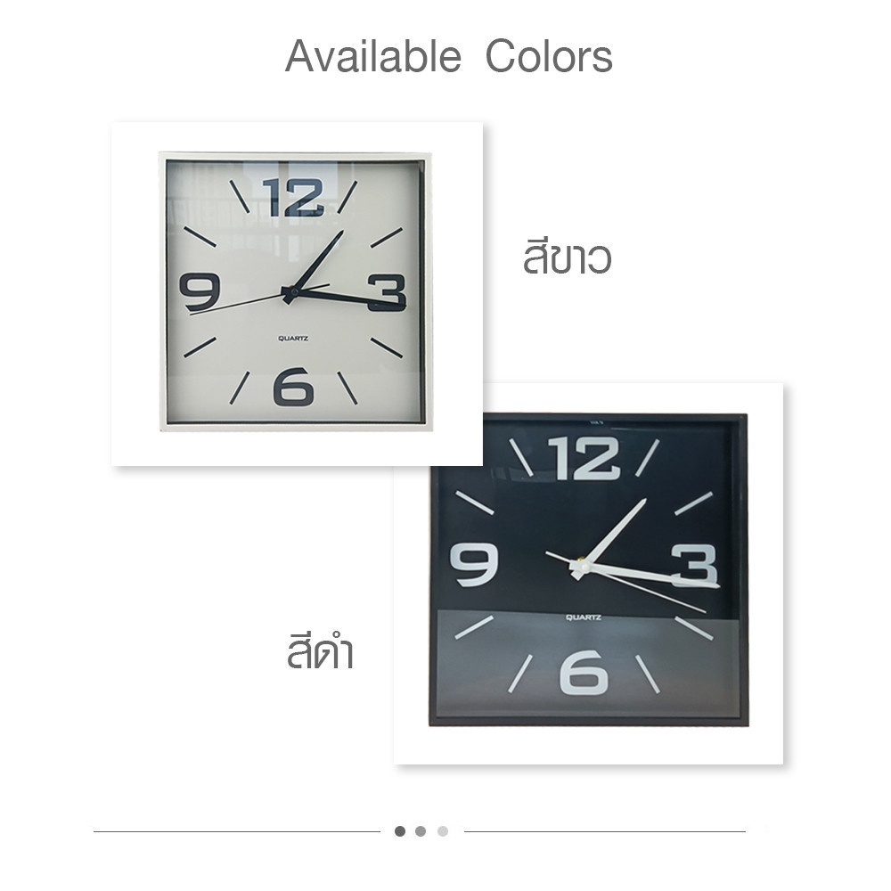 GlobalHouse COZY นาฬิกาแขวนทรงเหลี่ยม รุ่น ELLA-BK ขนาด28.3x28.3x4.1ซม. สีดำ สินค้าของแท้คุณภาพดี - รูปที่ 5