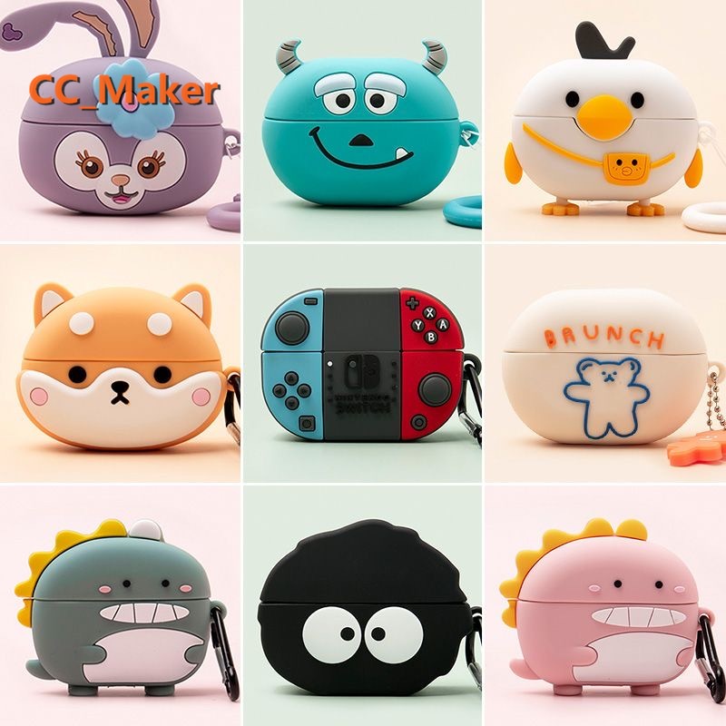 For Realme Buds T300 Case 3D Cute Bunny Realme Buds T300 Silicone Soft Case Cartoon Switch Realme Bu