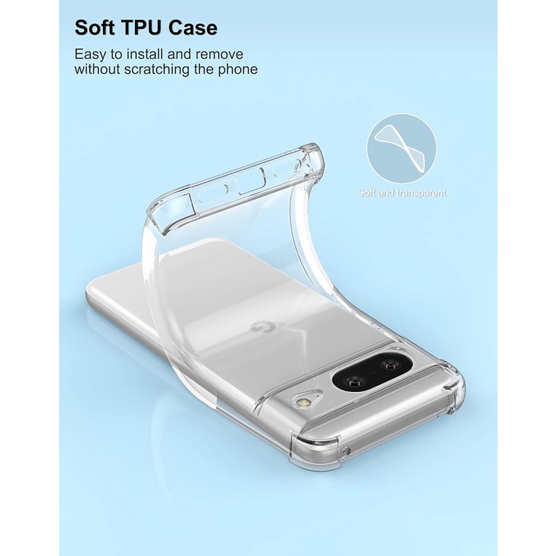 สําหรับ Google Pixel 8 / 8 Pro / 7 / 7a / 7 Pro / 6 / 6a / 6 Pro Crystal Clear Cover Anti-Scratch เคสกันกระแทก TPU ราคา ถูกที่สุด ดีลบีเคเค แกลเลอรีภาพที่ 6