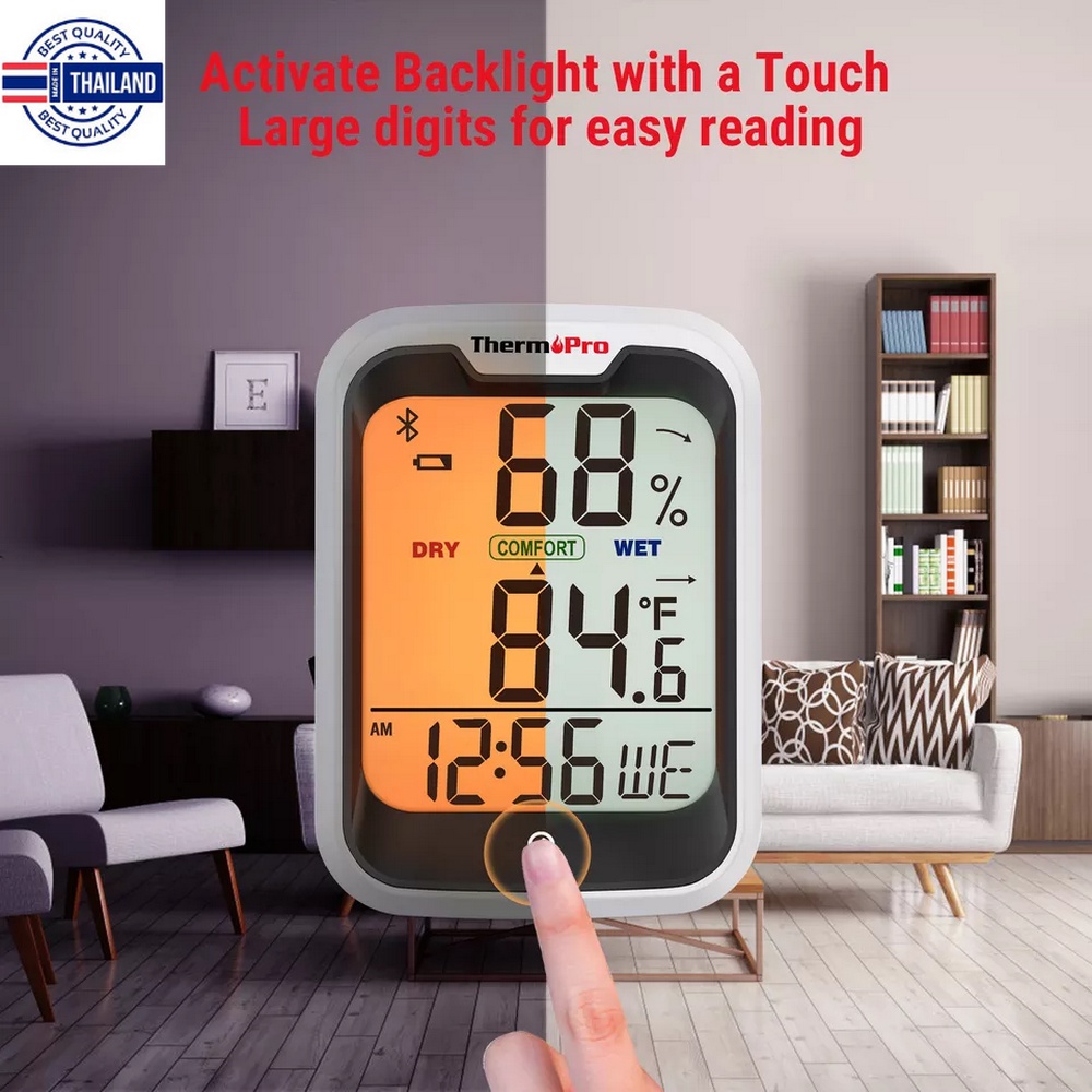 ThermoPro TP358 เครื่องวัดอุณหภูมิและความชื้นภายใน้านแดิจิตอล Bluetooth Indoor Thermometer Hygromete