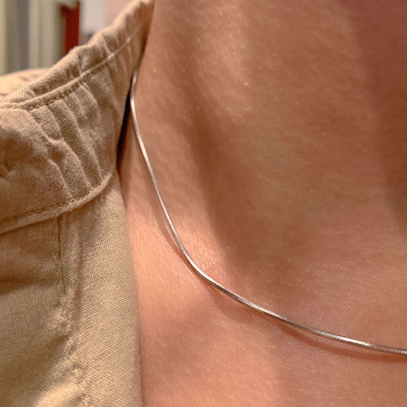 Roselife สร้อยคอโซ่เงิน S925 จี้รูปกล่องธรรมดา กันแพ้ เครื่องประดับ สําหรับผู้หญิง และผู้ชาย - รูปที่ 2