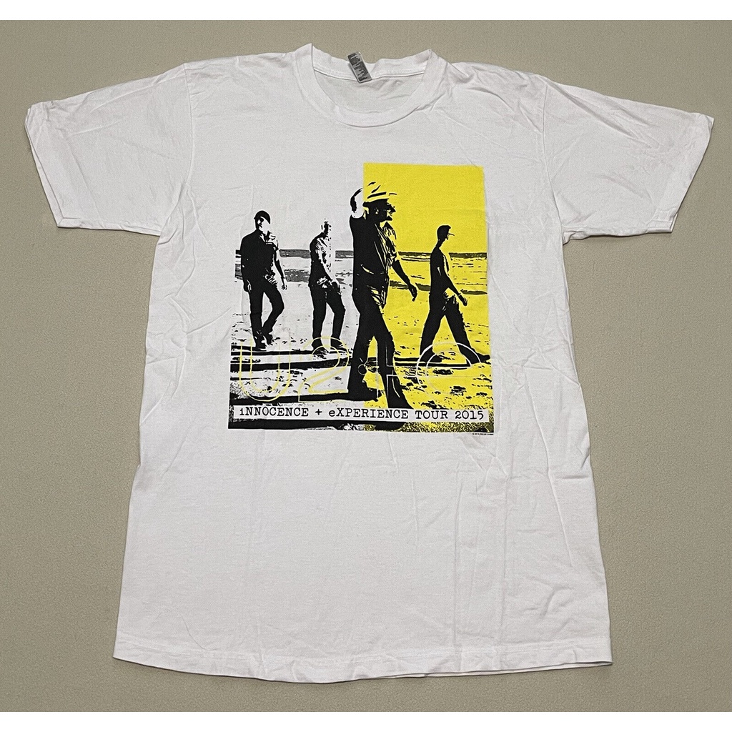 ร่ำรวย tshirtเสื้อยืดคอกลมฤดูร้อนเสื้อยืด U2 ขนาดใหญ่ สีขาว สําหรับผู้ชาย 2015 Innocence + Experienc