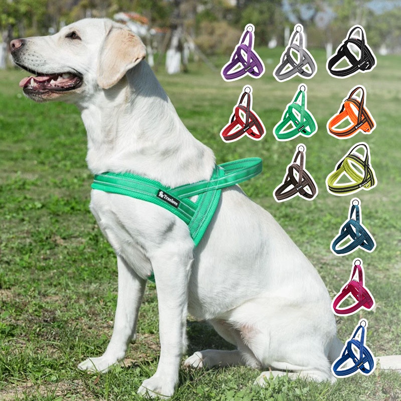 TRUELOVE รักแท้ สายรัดสัตว์เลี้ยงสายรัดสุนัขน้ําหนักเบาปรับสะท้อนแสงได้ด้วยหัวเข็มขัดที่วางจําหน่ายอย่างรวดเร็วระบายอากาศตาข่ายมือจับนุ่มส - รูปที่ 7