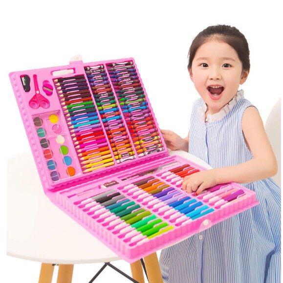 ชุดปากกาสีน้ำ 208 ชิ้น เครื่องมือวาดภาพสำหรับเด็ก กล่องวาดภาพศิลปะ กล่องของขวัญแปรงครบชุด ราคา ถูกที่สุด ดีลบีเคเค แกลเลอรีภาพที่ 7