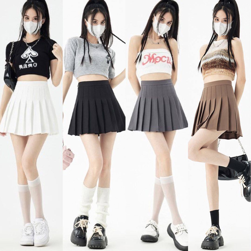 กระโปรงเทนนิส จีบทวิส มีซับใน เอวสูง   Skirt สไตล์เกาหลี น่ารักๆ
